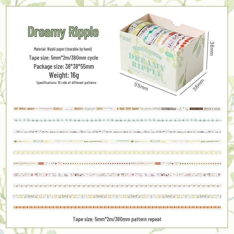 Yuezhen Pastellrand Washi Tape - Niedliches grenzüberschreitendes Journal-Aufkleberband