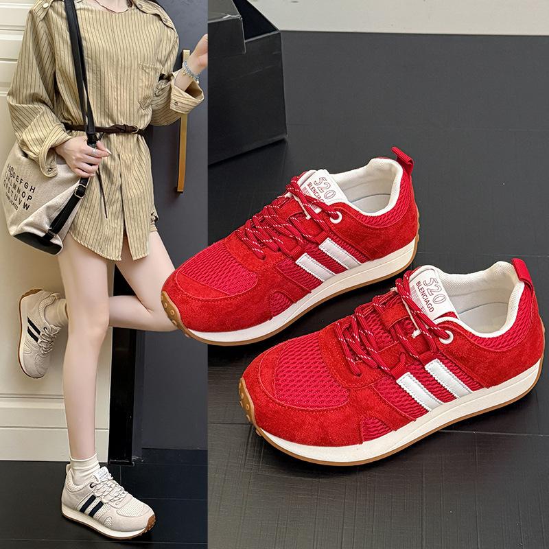 

Ugly cute girl s new spring and autumn breathable mesh lightweight small casual shoes 40 красный