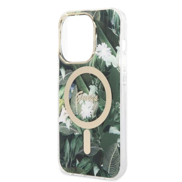 Etui do iPhone 14 Pro Max Guess Jungle MagSafe Zielone