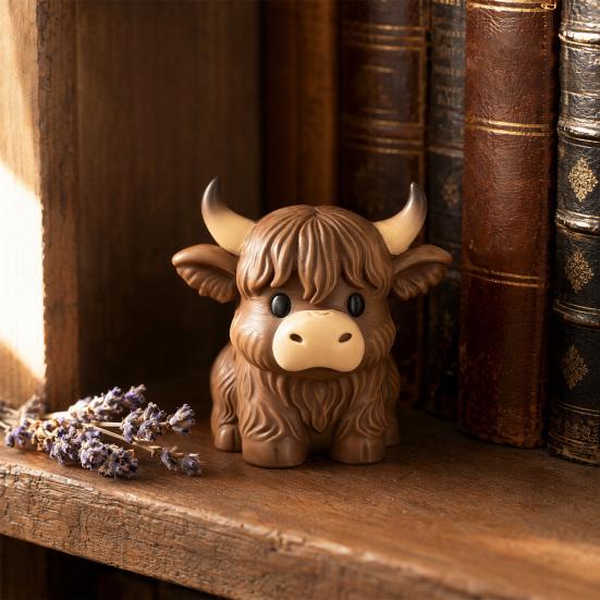 Highland Cow Pen Holder, Multifunctional Desk Organizer for Pens Makeup Brushes, Resin Cute Animal Small Storage Jar Decor for Home Office
