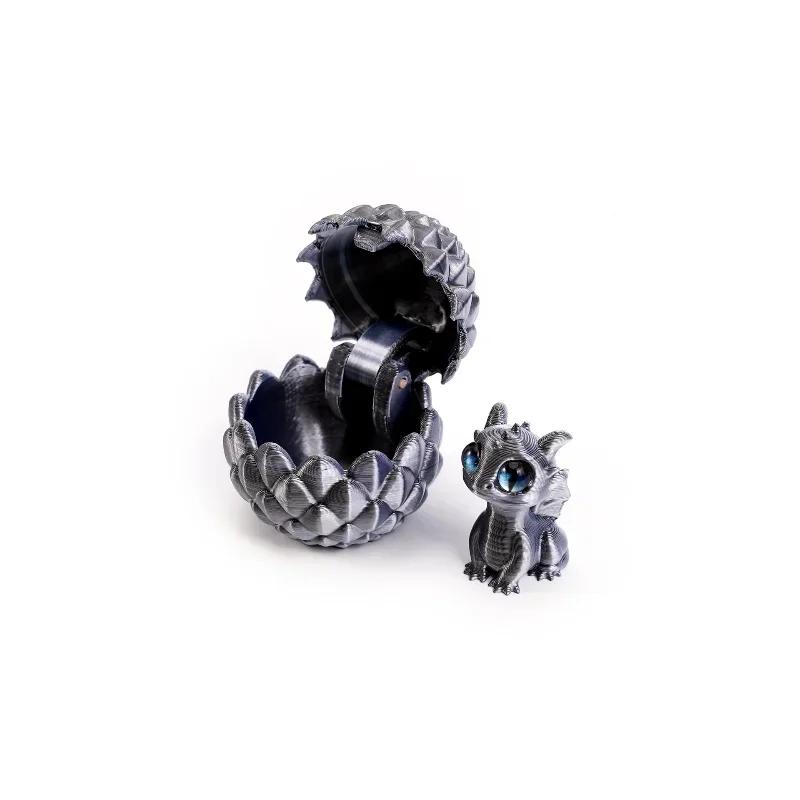 Magic Hatching Dragon Eggs Set - 3D Printed Figurine Cracked Eggs with Baby Dragons Inside, Fantasy Collection & Party Gift