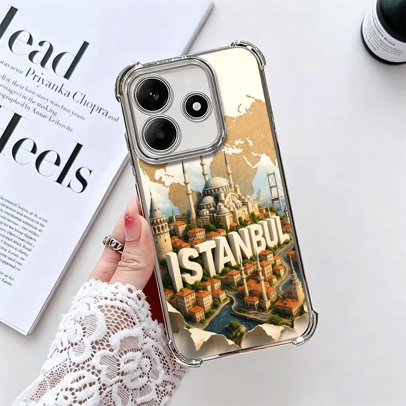 

Турецкая Стамбульская Эстетика Мягкий Чехол Для Телефона Для Xiaomi Redmi Note 14 15 Pro Plus 13 12 11S 11T 5G 10 9S 9 Покрытие Защита От Падения Fund Redmi Note 14 Pro 4G