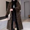 Lange jas met luipaardprint Winter Dikke nepbont nertsbontjas Temperament Dames Buitenkleding