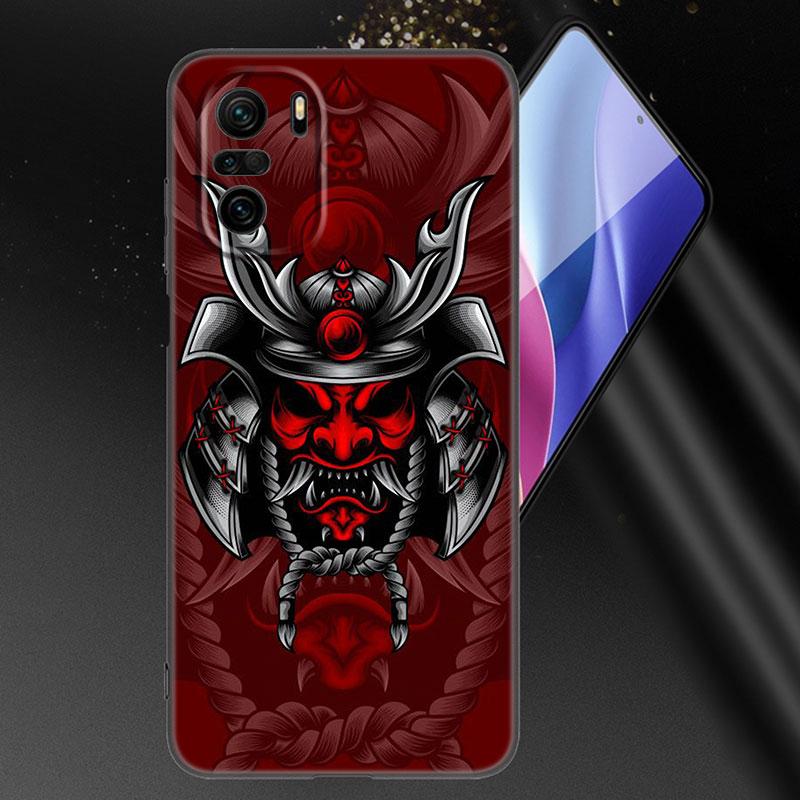 Japanese Samurai Art Phone Case For Xiaomi Mi POCO X3 NFC GT M4 M3 12 11T 10T Pro A3 11 Lite NE 5G 12X 11i F3 Soft Black Cover