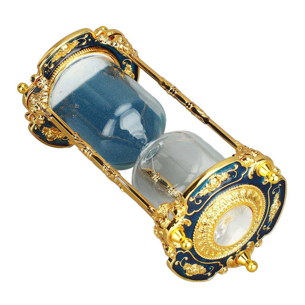 Sand Clock Timer 15 Minutes Metal Watch Home Desk Office Decor Hourglass Ornament Blue