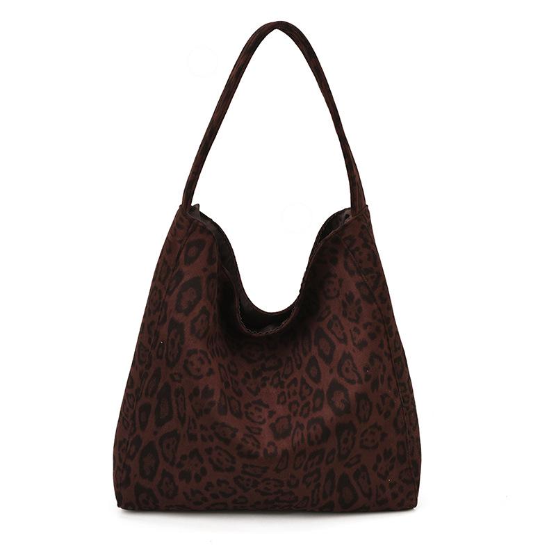 

Леопардовий принт Ретро Сумка-тоут через плече: Велика містка сумка через плече під пахву для жінок. вина червоного кольору
