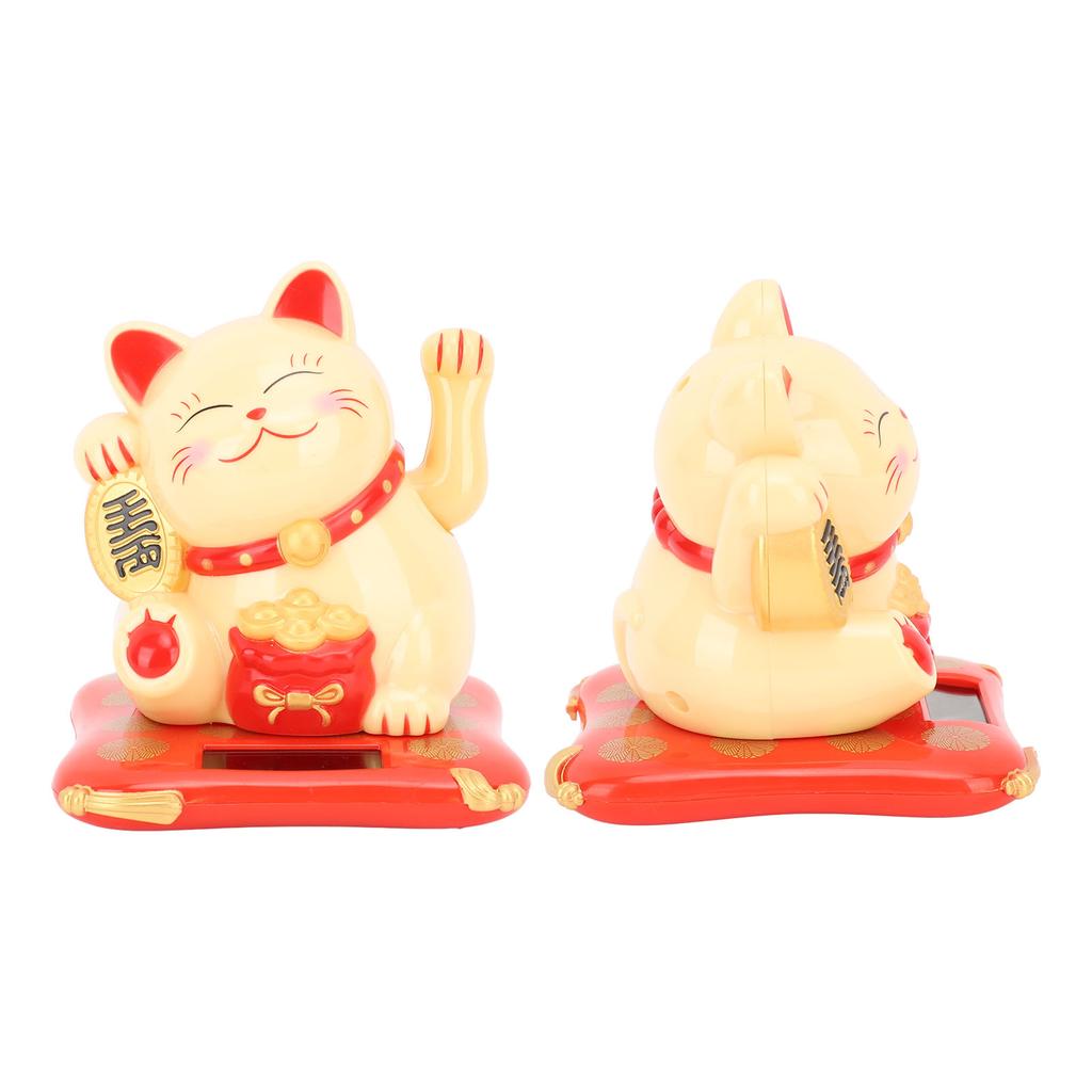 3.5in Fortune Cat Solar Powered Waving Cat Display Decoration for Desktop Home Entrance Car