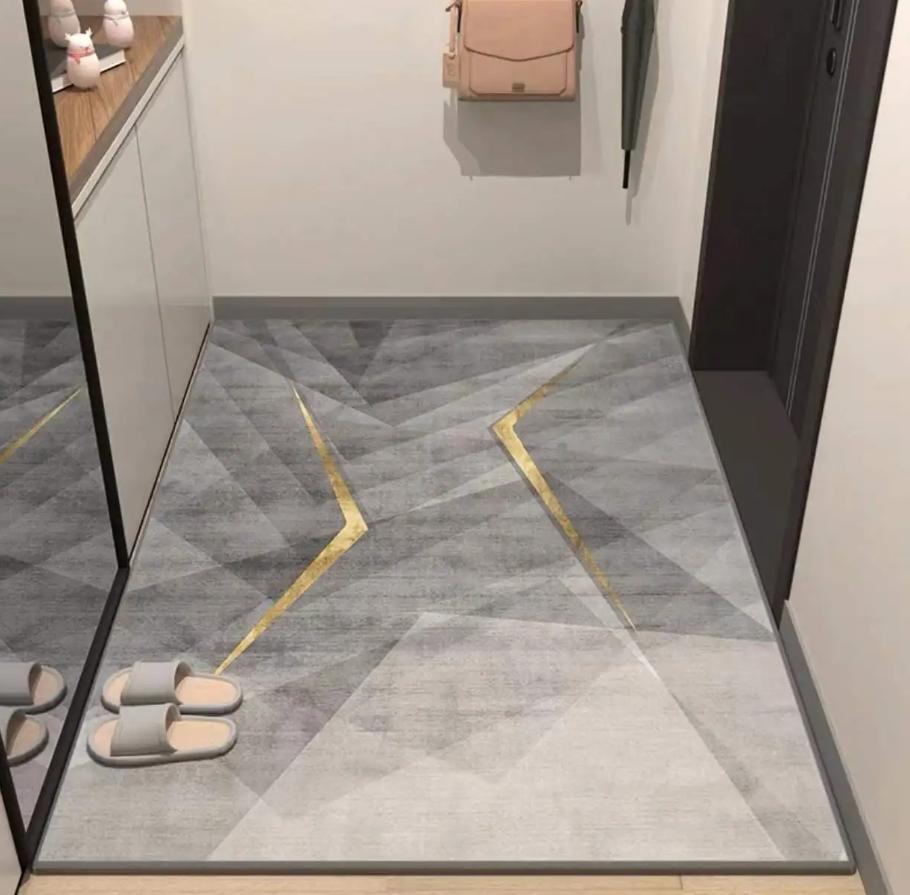 Crystal Blankets Scandinavian Style Entry Floor Mats Entrance Wear-resistant Non-slip Foot Mats Crystal Velvet Floor Mats