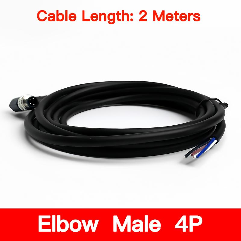 2Meters M8 Sensor Connector Male & Female, 3/4/5/6/8 Pin Waterproof Cable Plug, Integrated Injection Molding for Industrial Use