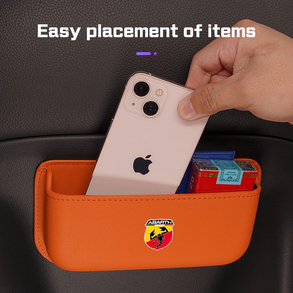 Scatola portaoggetti per portiera auto Custodia per raccogliere carte telefono chiavi Per Abarth 500e 500C 595 595C 695 600e 124 Tasca adesiva Accessori auto