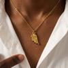 Stainless Steel Gold Color Wing Pendant Necklace for Women Vintage Metal Geometric Personality Necklaces Y2K Jewelry Gifts