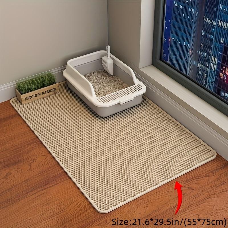 [Waterproof Cat Litter Mat] Odor Control, Waterproof Cat Litter Mat | Beautiful Honeycomb Cat Litter Box Catcher Pad, Double Layer, Urine Waterproof