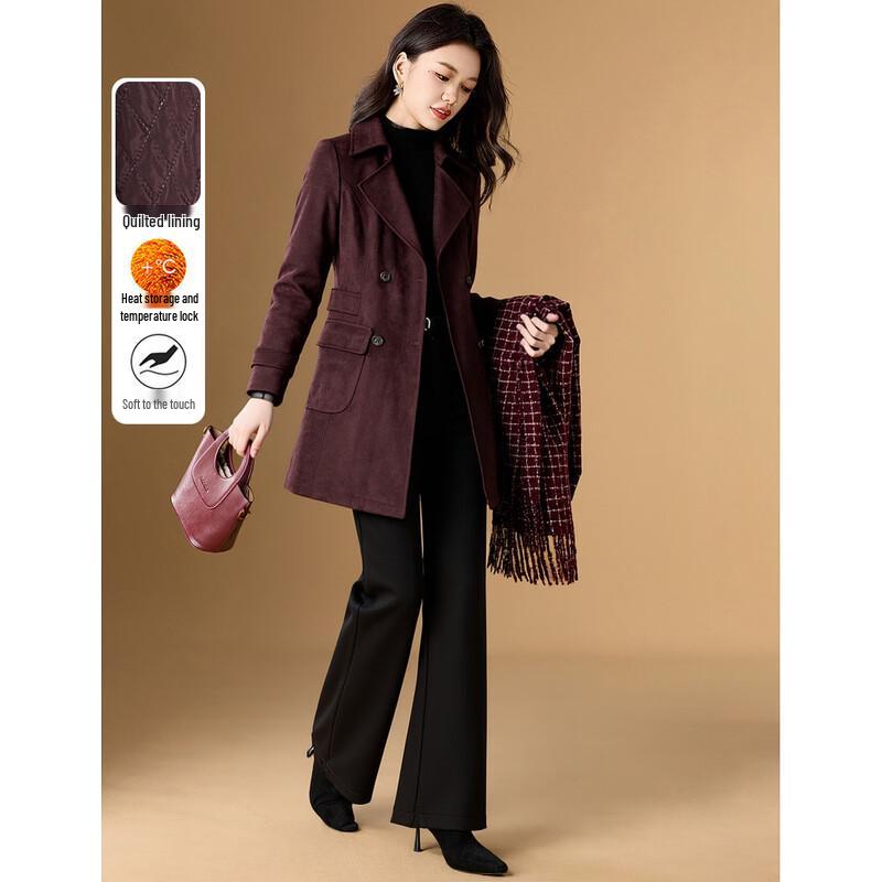 

Melanie Women s Faux Suede Padded Mid-Length Coat XL