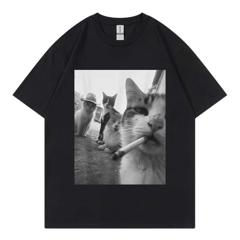 

Funny Smoking Cat Meme Graphic T Shirts Men Women Clothing Harajuku Y2k T-shirt Fashion Casual Short Sleeve T-shirts Streetwe... S разноцветный