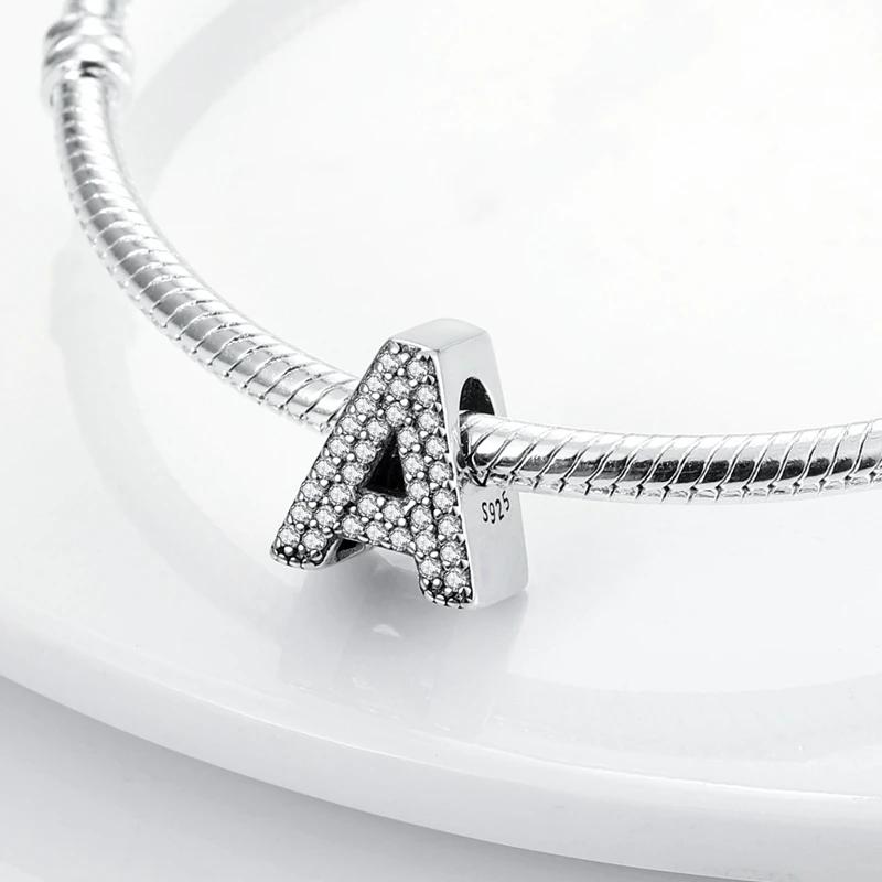 Charms Fit Original Bracelet A-Z Alphabet Charms Beads Copper 26 Letters Charm For Women Girl Diy Fine Jewelry Gift