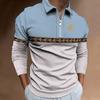 Men's Polo Shirt Autumn and Winter New Digital Printing T-shirt Casual Retro Long-sleeved Sweatshirt