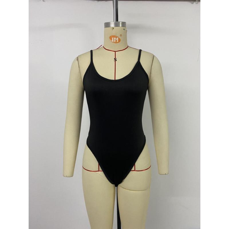 Women's New Simple Everything with Sexy Elegant Suspenders Shaped Black Jumpsuit