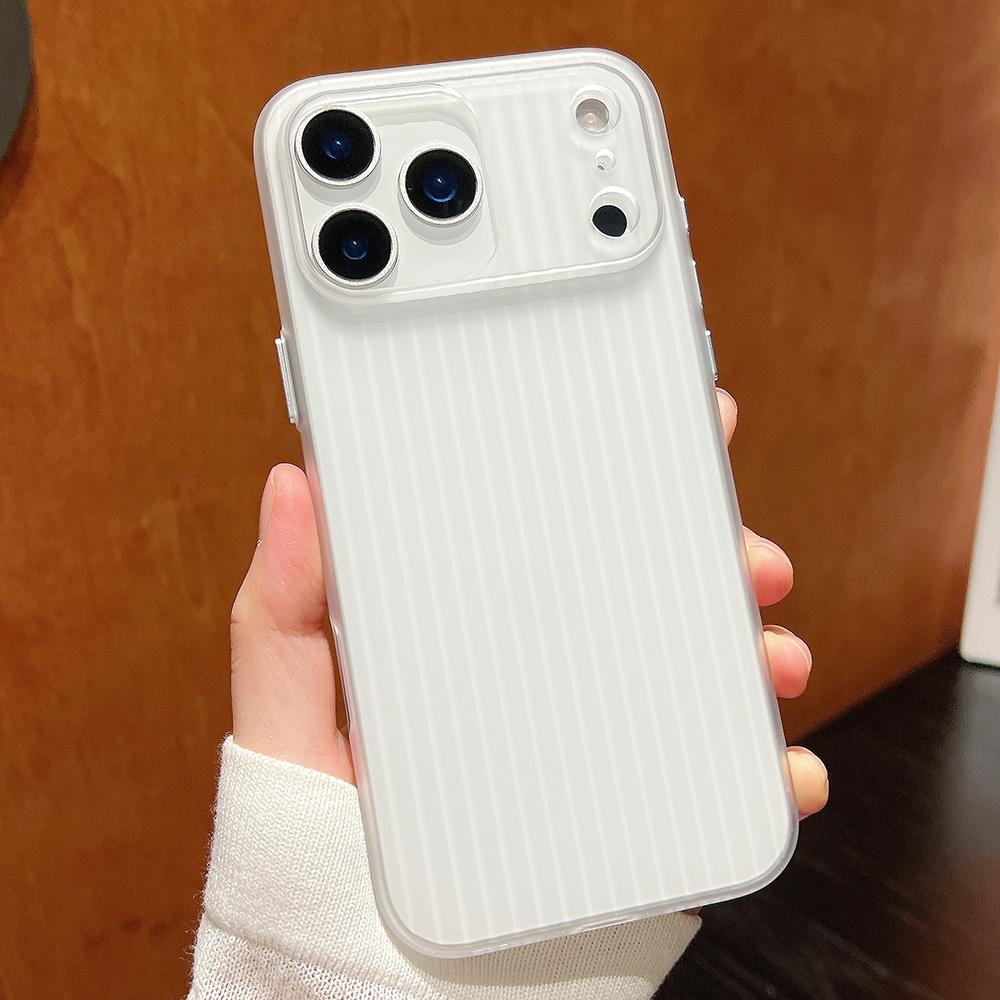 Matte Titanium Gray corrugated pattern phone case for iPhone 17 16 15 14 13 12 Pro Max Air Plus full shockproof hard back cover