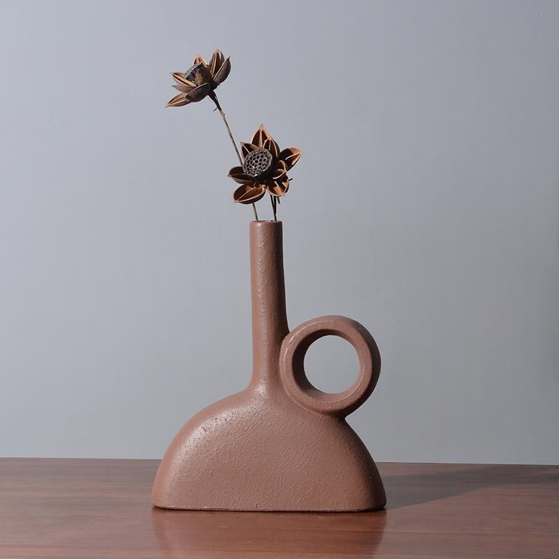 Retro New Chinese Ceramic Vase Decorations Ornaments Porcelain Vase with Flower Arrangement and Hydroponics in Porch TV Cabinet