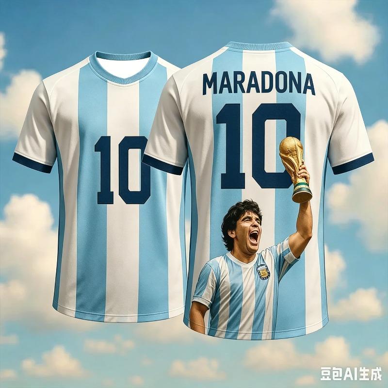 Round Neck T-Shirt Maradona Commemorative Edition 3d Printing Quick-Drying Breathable And Comfortable