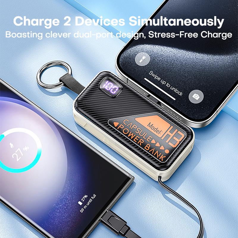 QOOVI Mini Powerbank 5000mah PD 20W Portable Charger Fast Charging For iPhone 15/14 Pro Samsung Xiaomi External Battery Powerbank