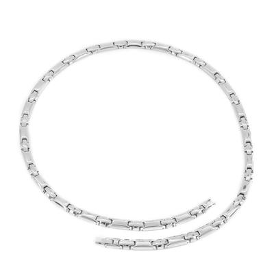 Germanium Necklace for Men and Women Hematite Magnetic Necklace Stainless Steel Static Eliminator Fashion Jewelry [Hachi] (47.0)