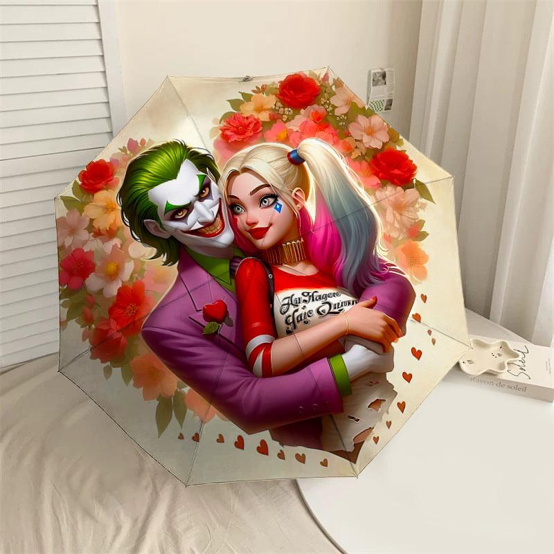 1PC Warner Joker Harley Umbrella-8-Rib Reinforced, Automatic Open, Lightweight & Durable-A93