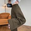 Women's Military Green High-Waisted Straight-Leg Jeans: Slimming Loose Fit, Autumn/Winter 2025 Collection