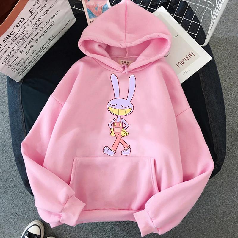 Jax The Amazing Digital Circus Hoodie Fashion Dlouhý rukáv Kawaii Unisex Podzim Zima Vintage mikiny Běžné Y2K Top Trička