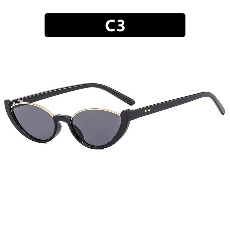 Luxury Sunglasses  Classic Cat Eye Lower Frame Sunglasses Women Retro Sun Glasses Ins Eyeglasses Sunglass Men