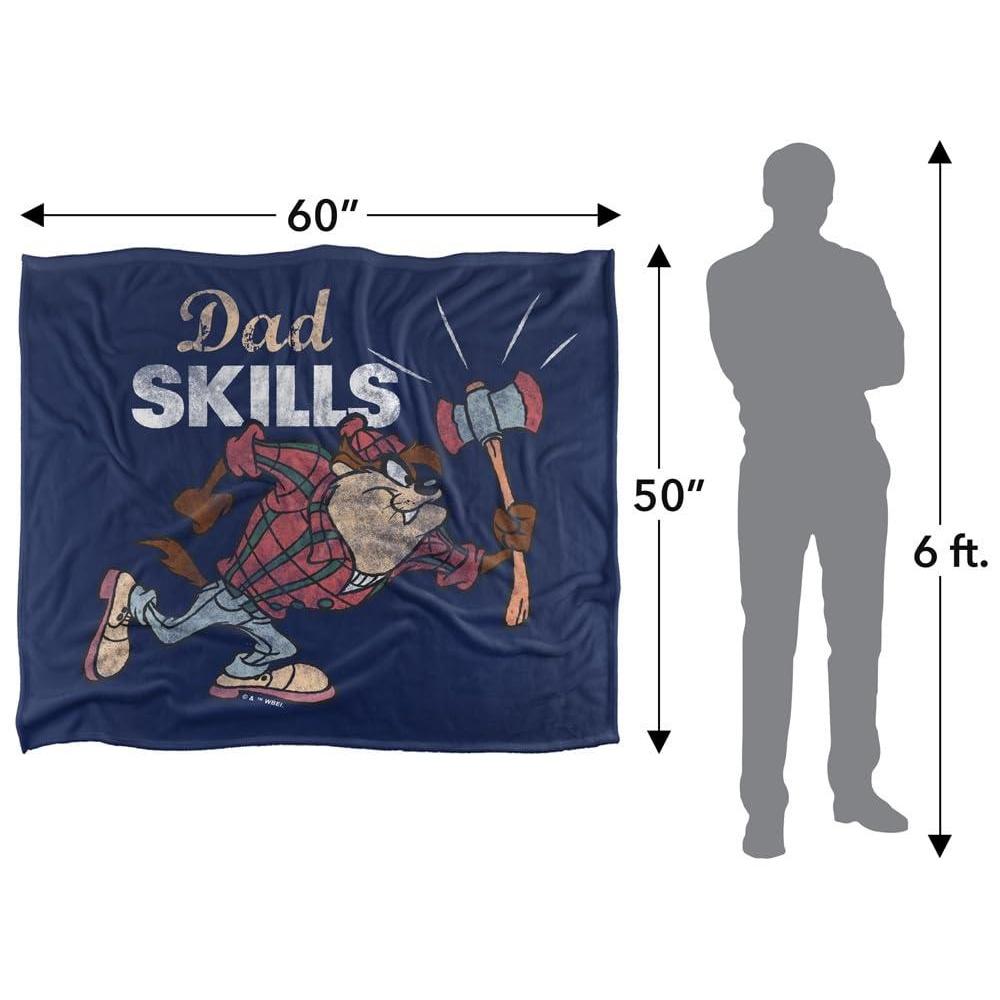 Looney Tunes Taz Dad Skills Fathers Day Blanket
