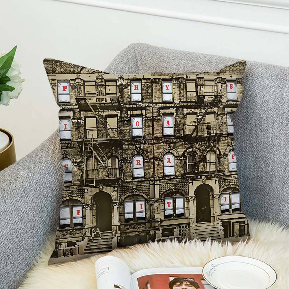 

L-Led Z-Zeppelin Pillow Case Album Case Sofa Decorative Home Double-sided Printing Short Plush Cute Cushion Cover 16x16Inch