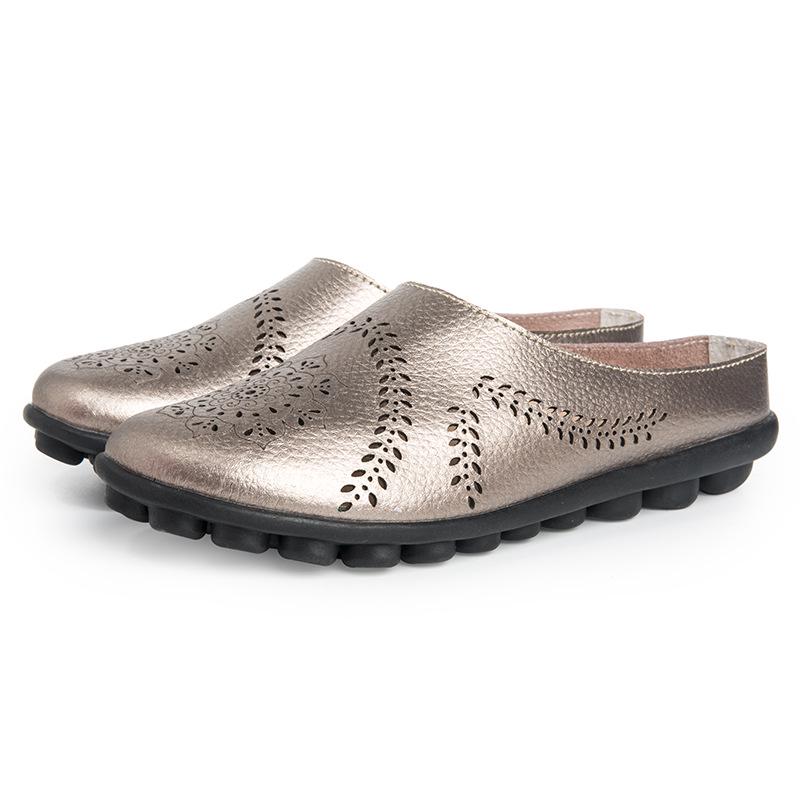 Moda Feminina Flats Verão Feminino Sapatos de Couro Genuíno Chinelos Slip On Sapatos Baixos Femininos Couro Oxford Chaussures Femme Casual Lo hjm8