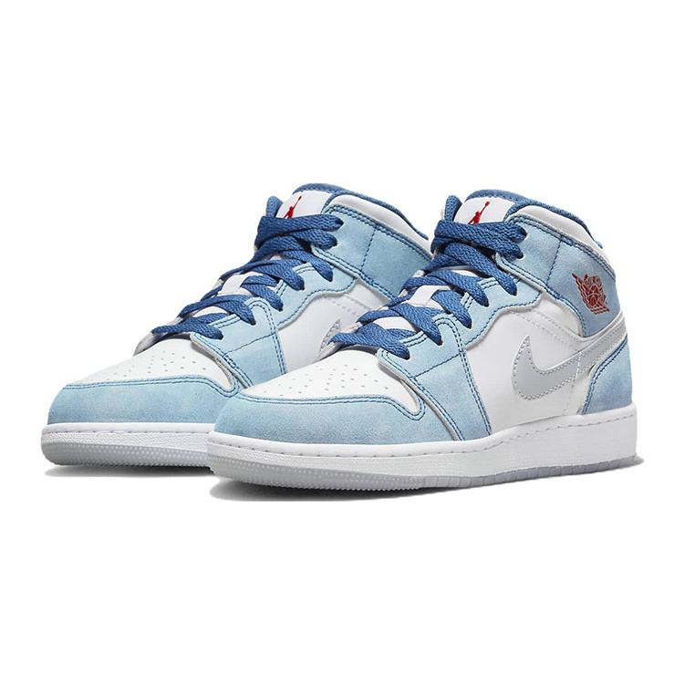 New Jordan 1 Mid SE French Blue Light Steel GS DR6235-401