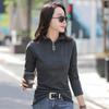 2024 Fall/Winter Women's Slim Fit Half-High Collar Long Sleeve Zipper Top
