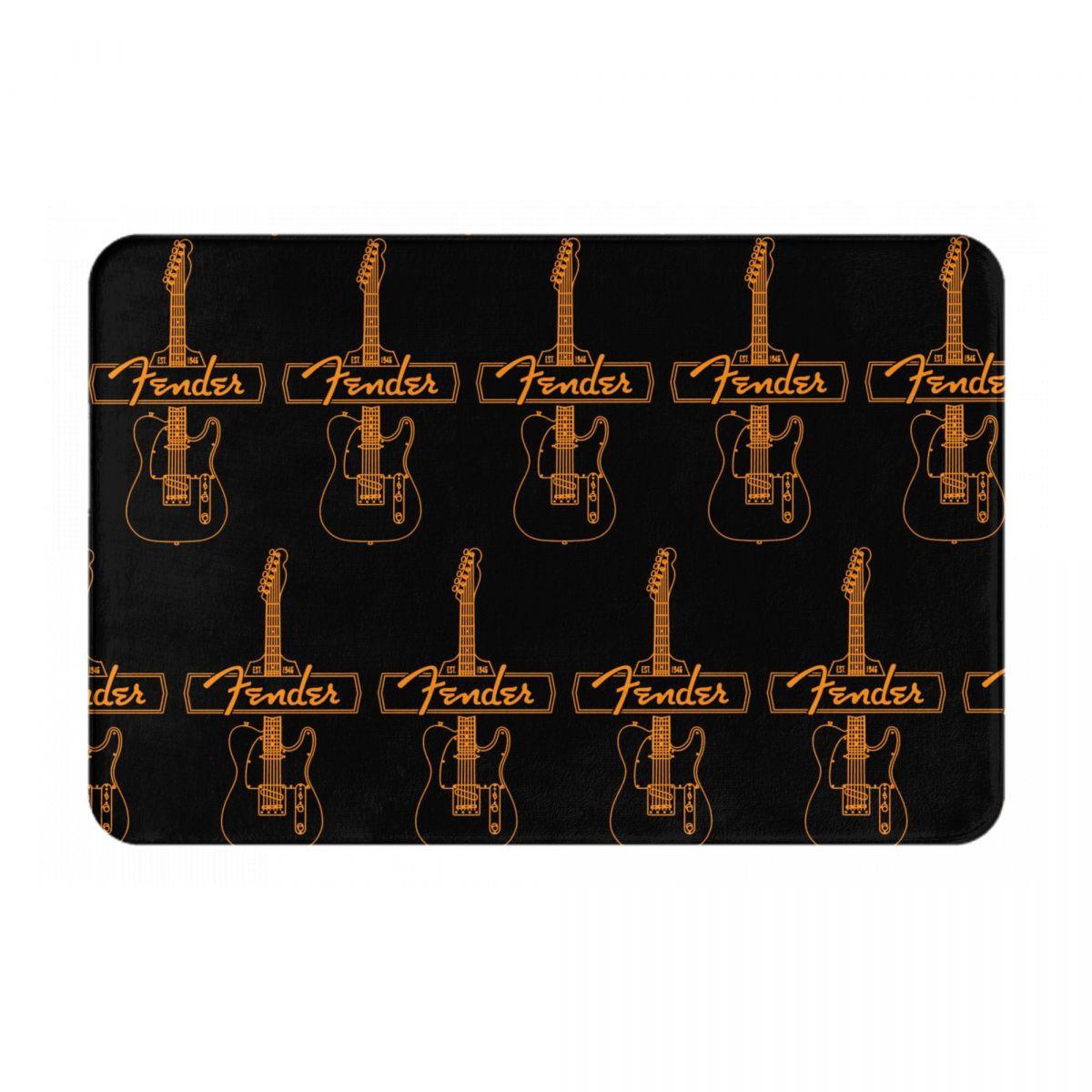 

90s Music Company F-Fender-S Guitar Jazz Anti-slip Doormat Floor Mat Carpet Rug for Kitchen Entrance Home Bedroom Footpad Mats 40x60cm