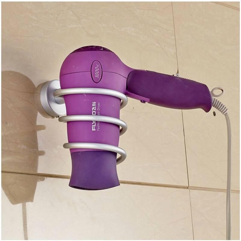 Hair Spiral Blow Dryer Stand Flat Holder Wall Mounted Hang Organizer Supplies