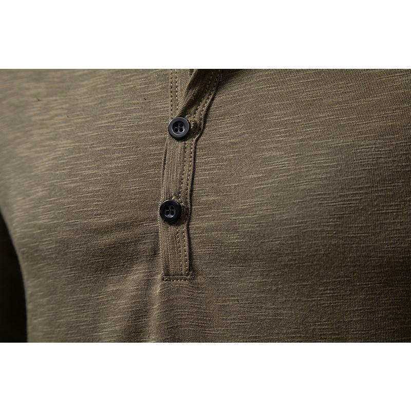 Men S Long Sleeve Stand Collar Polo Shirt Fashion Casual T Shirt