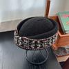 Elegant Fair Isle Pattern Pillbox Hat Jacquard Fedora Hat Fashion Knitted Beret Hat  Performances