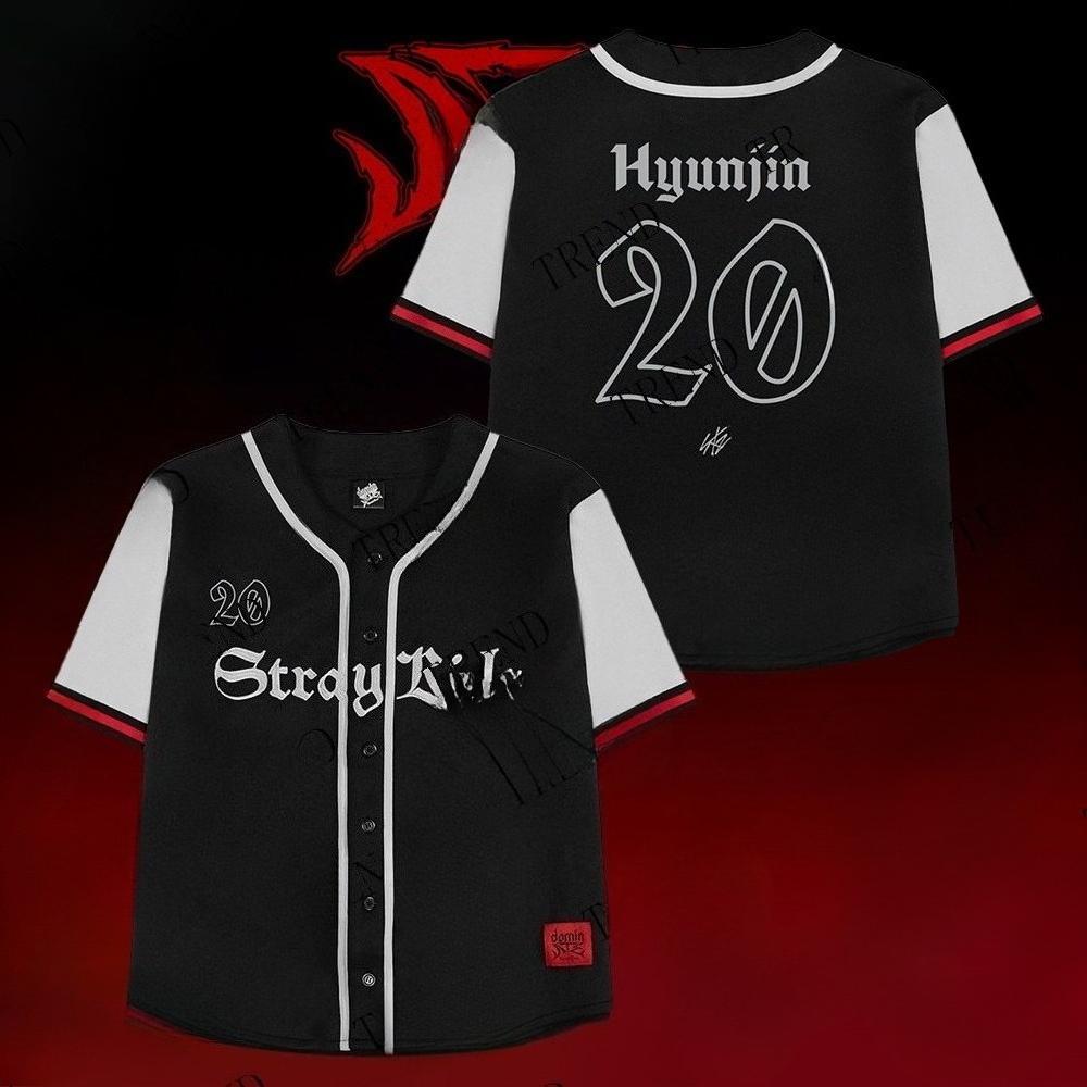 Merch de la tournée KPOP DOMINATE FELIX BANGCHAN CHANGBIN HYUNJIN SEGMIN LEE Know Style Identique Chemise de Baseball T-shirts Manches Courtes