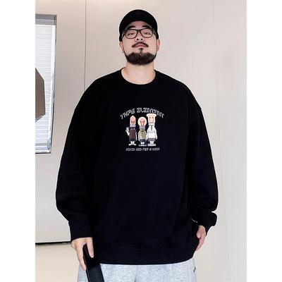 New Men's Loose Pattern Printed Round Neck Sweatshirt Casual Sports Wrinkle Resistant High Quality Soft Breathable Pullover Long Sleeve