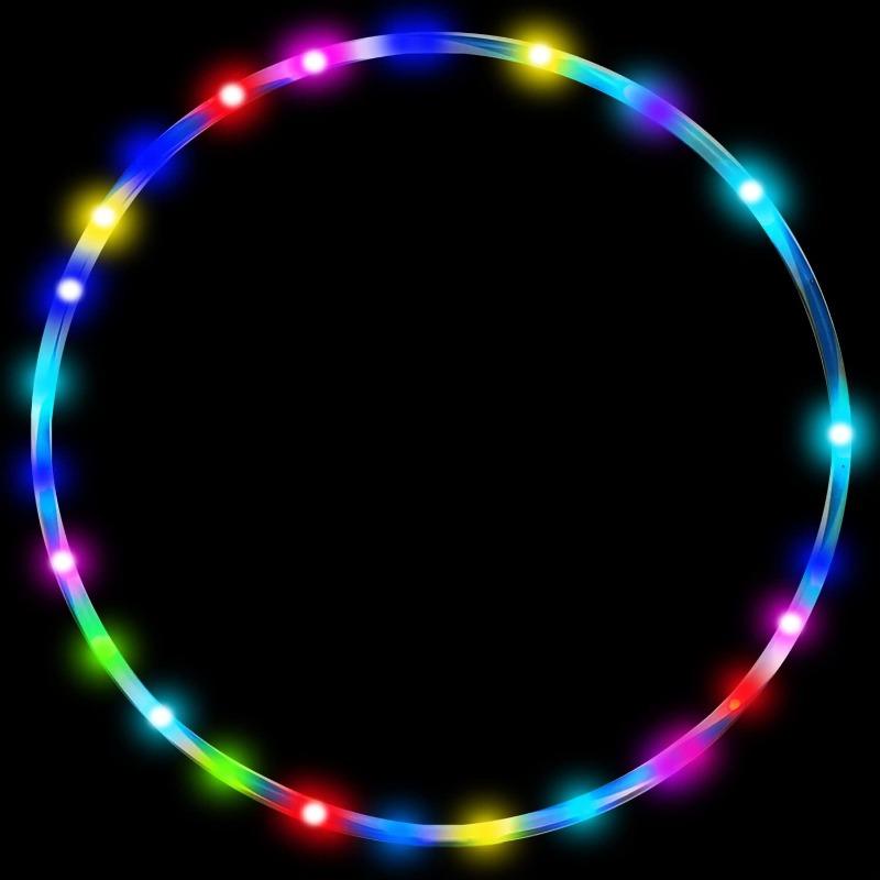 LED Light Up Hoop Dance Exercise Hoop for Kids Adults, Color Changing Fitness Equipment for Weight Loss, Perfect Hooper Gift & Party Performance Toy 14 Light-60cm
