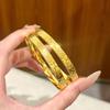 Triangular Crushed Ice Women's Gold Bangle - Luxury Niche High-End Sand Gold Jewelry