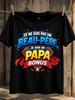 French Bonus Dad Superhero Comic E In Blue Yellow And Red Bold Heroic Family Style For Stepfathers Unisex All Tshirt