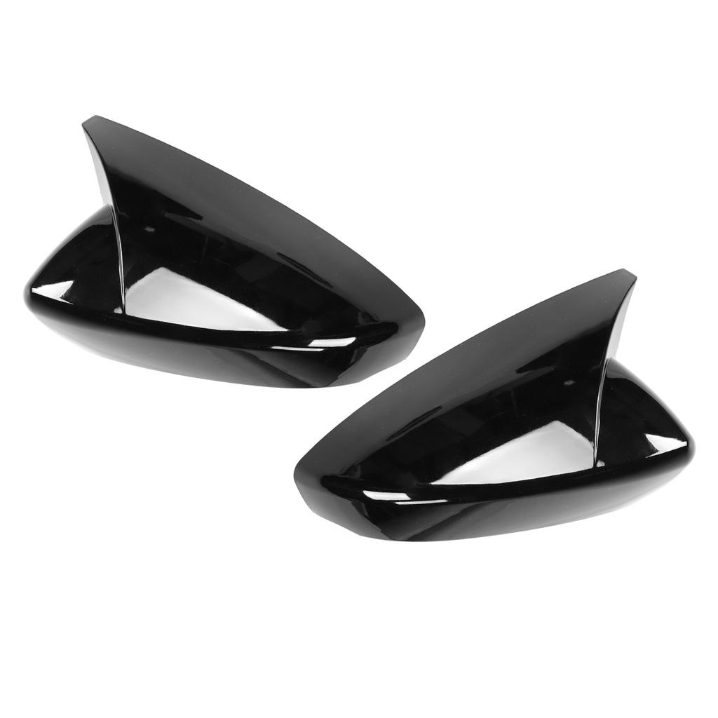 Pair Horn Style Side Mirror Cap Housing Protector Cover Fit for Mazda 3 Axela 2020Black