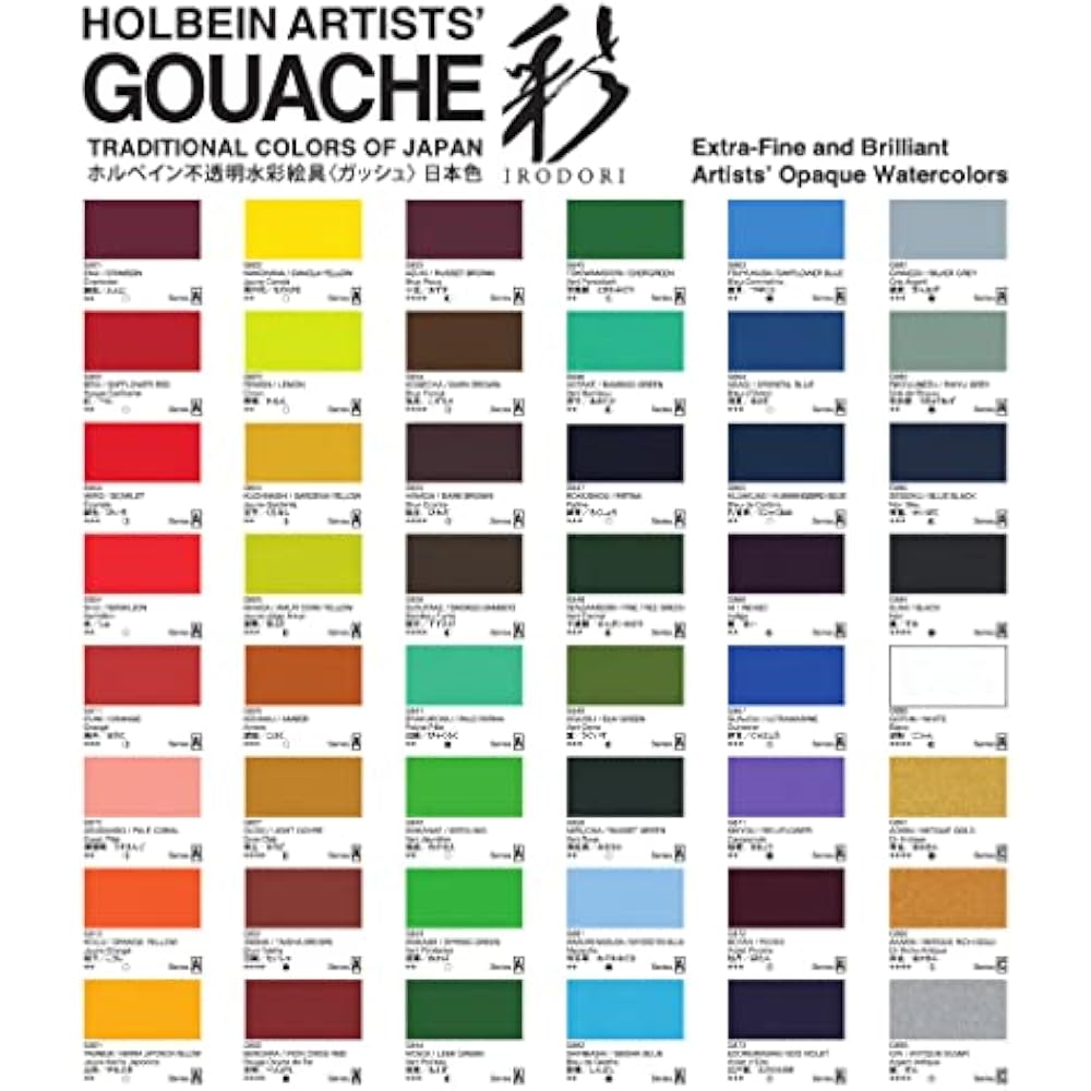 Holbein Opaque Watercolor (Gouache) Japanese Color “Color” G751 15ml 12 Color Set Spring 07351