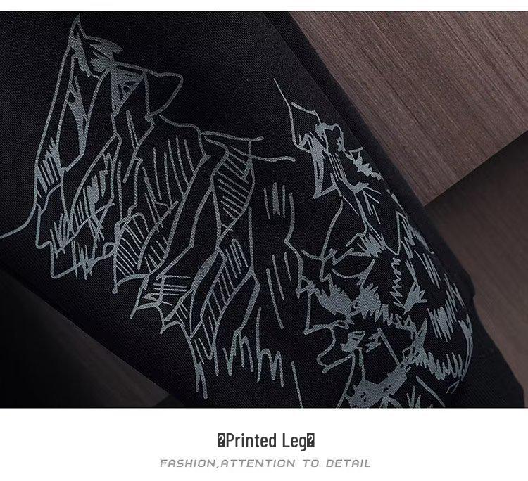 Men's Autumn Fashion Two-Piece: Snow Mountain Thin Imitation Cotton Long Sleeve Sweater & Round Neck Pullover