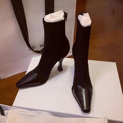 Mode Heißer Verkauf Marke Damenstiefel Luxus Designer Herbst Winter Schuhe Frau Mid-Calf Stiefeletten Hohe Absätze Botas 2024