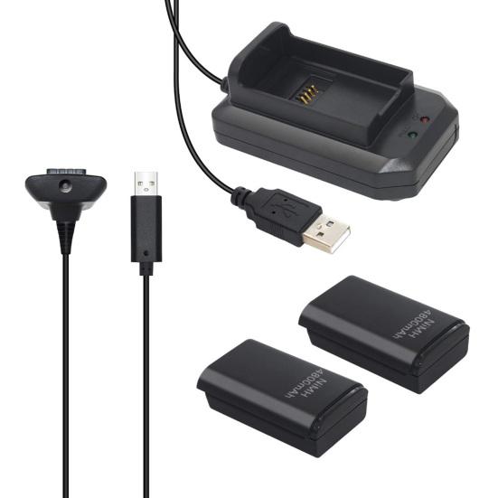 Rechargeable Gamer Controller Replacement Battery Charging Kit for Xbox 360