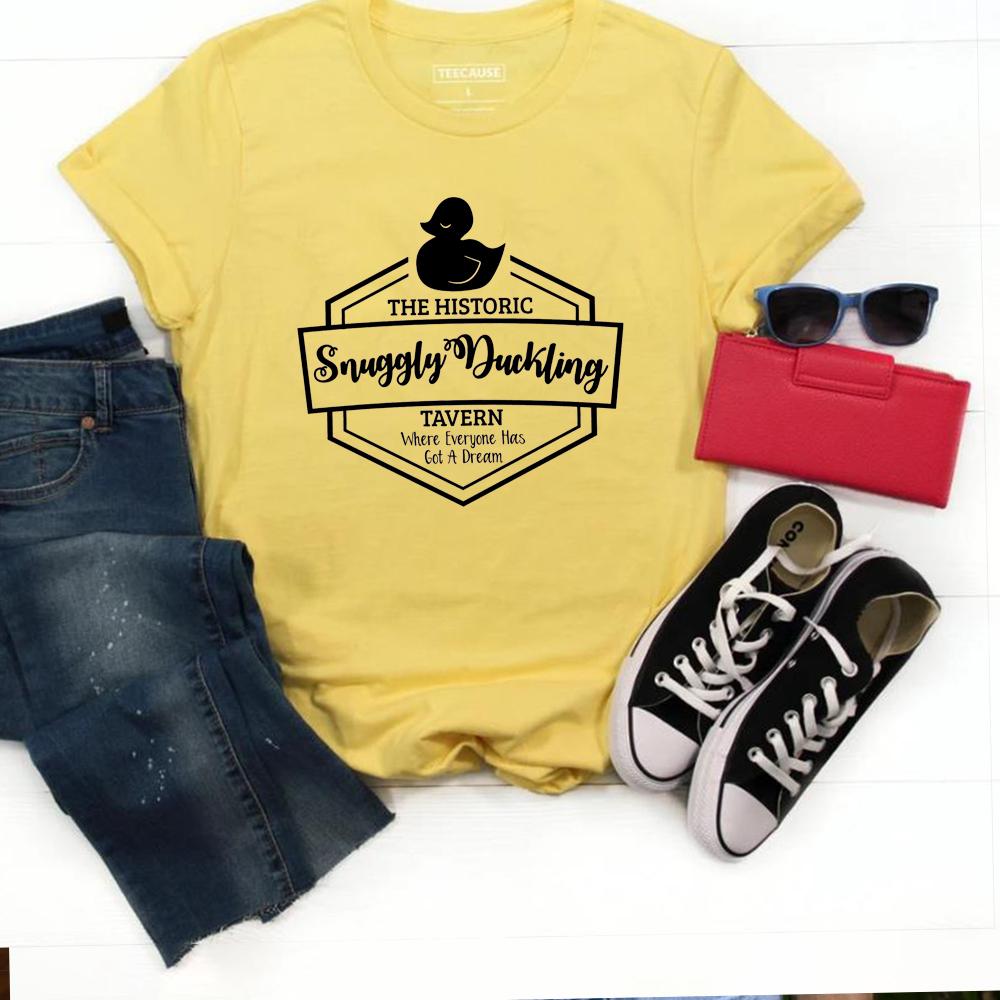 Snuggly Duckling Tavern TShirt Tangled Rapunzel Shirt Tangled Tees for Vacation Vintage Short Sleeve Summer Tee Kawaii Tops